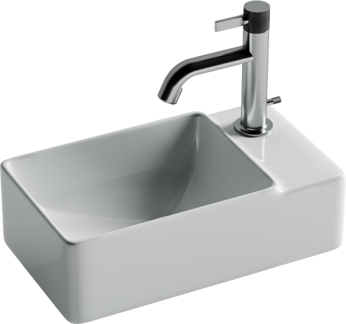 Раковина из сантехнического фарфора Ceramica Nova ELEMENT CN5045 40х20 подвесная цвет белый 1 отверстие под смеситель - фото 2