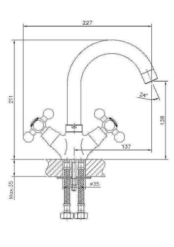Смеситель Haiba HB19 HB1219 на раковину хром - фото 2