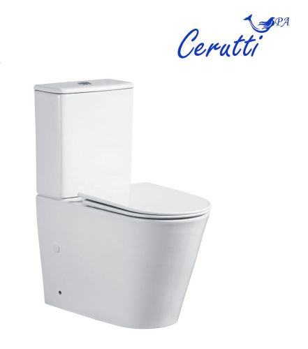 Унитаз напольный с бачком Cerutti SPA CT10560 белый с сиденьем микролифт безободковый смыв торнадо - фото 2