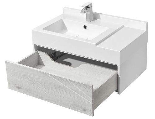 Тумба под раковину Aquaton Сакура 1A236401SKW80 80х50 подвесная цвет серый/белый - фото 2