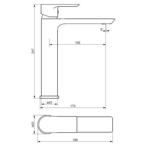 Смеситель Damixa Apollo 470250300 на раковину черный - фото 5