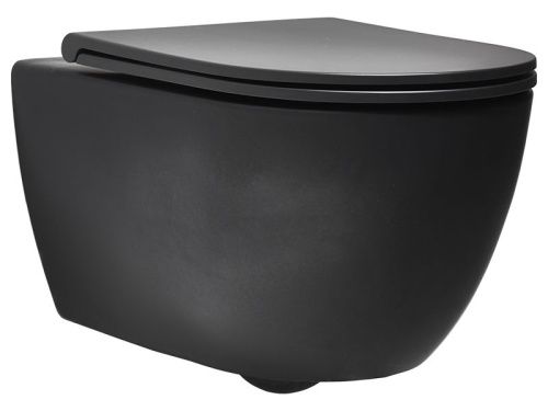 Чаша унитаза подвесная Simas TR 18 black matt цвет белый без сиденья безободковая каскадный смыв