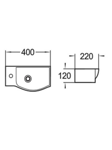 Раковина из сантехнического фаянса WeltWasser WW SK 10000008688 40х20 подвесная цвет черный 1 отверстие под смеситель - фото 3