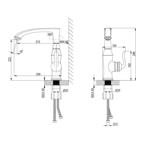 Смеситель для кухни LeMark Brava LM4705G на мойку золото - фото 2