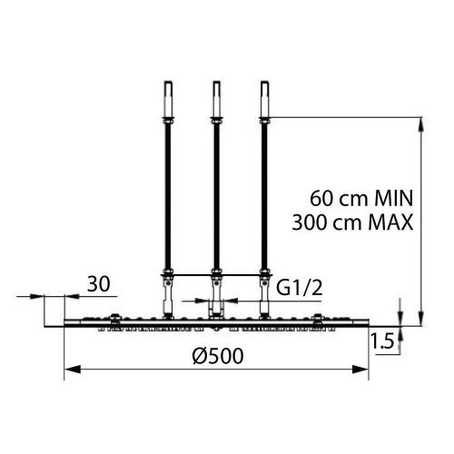 Верхний душ Clever NIAGARA 61469 50х50 хром - фото 3
