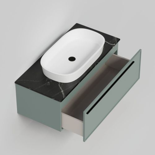 Тумба со столешницей La Fenice ELBA NFNC-01-ELB-G-100-3-GB 100х50 подвесная цвет синий/серый - фото 2