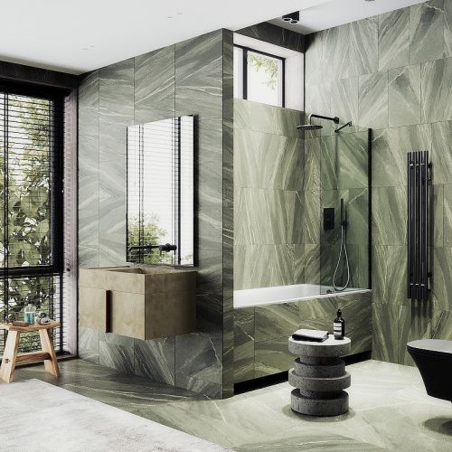 Душевая шторка на ванну Maybah Glass MGV-64-6ш 80х140 стекло прозрачное профиль черный ориентация универсальная - фото 2