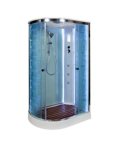 Душевая кабина AvaCan EM1512RLED+GM 120х80 асимметричная с крышей ориентация правая - фото 2