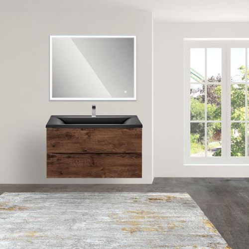 Тумба под раковину Vincea Mia VMC-2MA900RW 90х50 подвесная цвет коричневый - фото 5