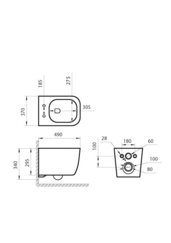 Унитаз подвесной Art&Max BOLOGNA AM211CHR белый с сиденьем микролифт безободковый каскадный смыв - фото 3