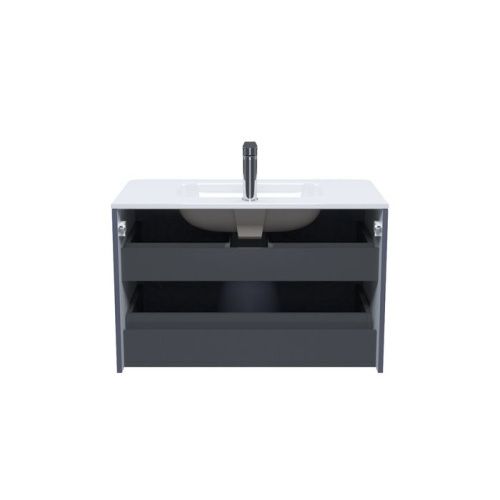 Тумба с раковиной Iddis Edifice EDI80D0i95K 80х50 подвесная цвет серый - фото 5