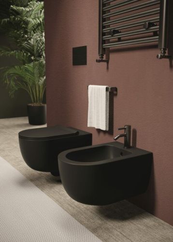 Чаша унитаза подвесная Alice Unica 32240108 цвет черный без сиденья безободковая - фото 2