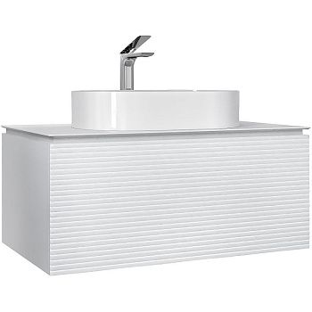 Тумба под раковину Jorno STONE Stn.01.100/P/W/JR 100х40 подвесная цвет белый