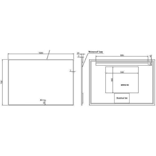 Зеркало с подсветкой и антизапотевателем Boheme 543-100-GM 100х70 подвесное - фото 3