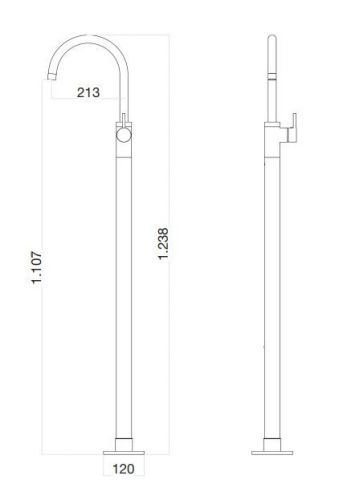 Смеситель Webert RI832101010 напольный золото - фото 3