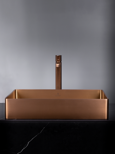 Раковина из нержавеющей стали AltroBagno Astro AltroBagnoAstro001019RaSp 50х40 накладная цвет медь - фото 3