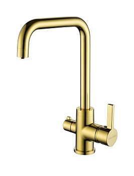 Смеситель для кухни Paulmark LOGAS Lo213021-G на мойку золото