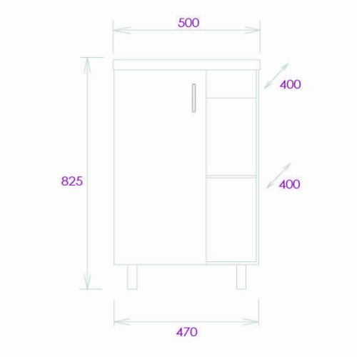 Тумба под раковину Onika Тимбер 105035 50х40 напольная цвет белый/бежевый - фото 3