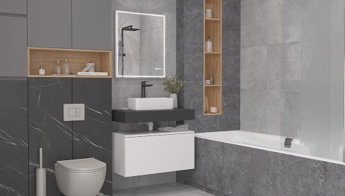 Столешница Velvex UNIT st.UNI.80-627 80х50 подвесная цвет серый - фото 5