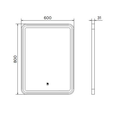 Зеркало с подсветкой Comforty Ситара 00-00014160CF 60х80 подвесное