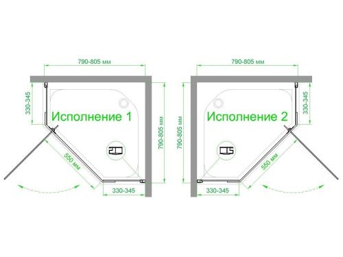 Душевой уголок Royal Bath FATO RB80TR-T-CH FATO 80х80 стекло прозрачное профиль хром без поддона - фото 4