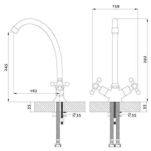 Смеситель для кухни Rossinka G G02-71 на мойку хром - фото 2