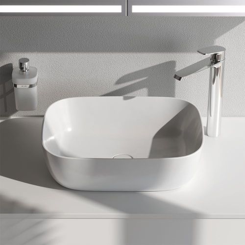 Раковина из сантехнического фарфора Am.Pm Func M8FWCC10450WG 50х30 накладная цвет белый без отверстий под смеситель - фото 3