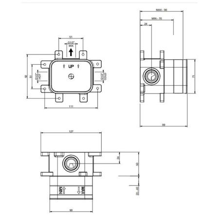 Встраиваемая часть для смесителя Gessi Emporio Via manzoni 38455#031