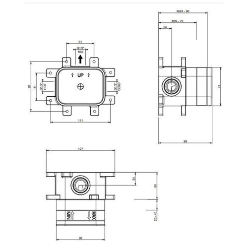 Встраиваемая часть для смесителя Gessi Emporio Via manzoni 38455#031 - фото 2