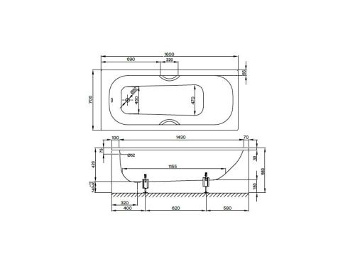 Ванна стальная Bette Form 2942-000 AD 160х70 встраиваемая прямоугольная без ножек - фото 3