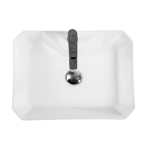 Раковина из сантехнического фаянса BelBagno BB1387 50х40 накладная цвет белый 1 отверстие под смеситель - фото 2