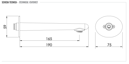 Излив Remer Vanity 91V настенный хром - фото 2