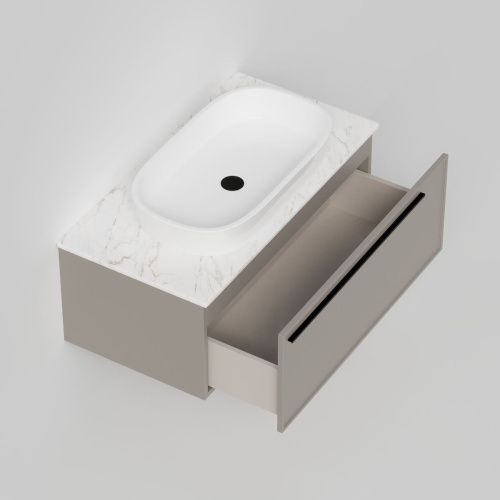 Тумба со столешницей La Fenice ELBA NFNC-01-ELB-C-90-3-GG 90х50 подвесная цвет бежевый - фото 2