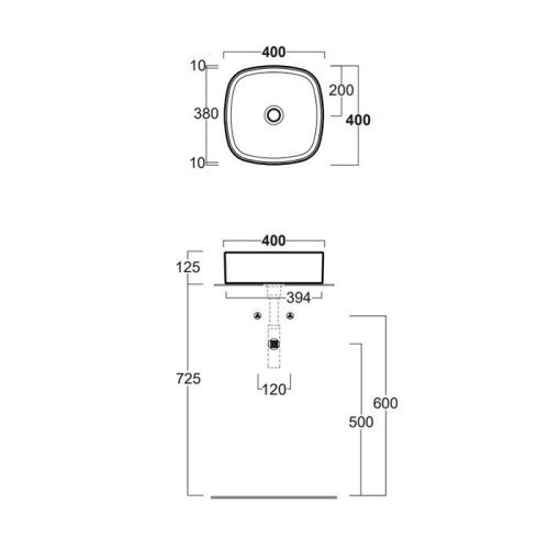 Раковина керамическая Simas Fori FO03bi 40 см накладная цвет белый без отверстий под смеситель - фото 2
