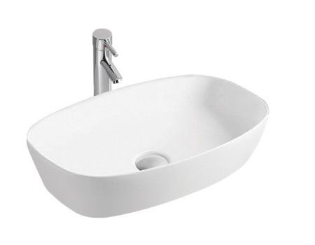 Раковина из сантехнического фарфора Sintesi SIN-LVB-APP-405 60х40 накладная цвет белый без отверстий под смеситель