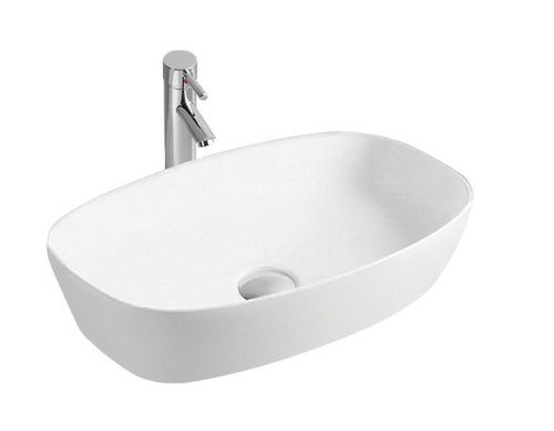 Раковина из сантехнического фарфора Sintesi SIN-LVB-APP-405 60х40 накладная цвет белый без отверстий под смеситель - фото 2