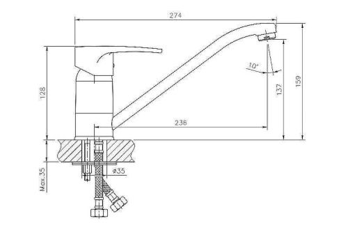 Смеситель для кухни Haiba HB65 HB4265 на мойку хром - фото 2