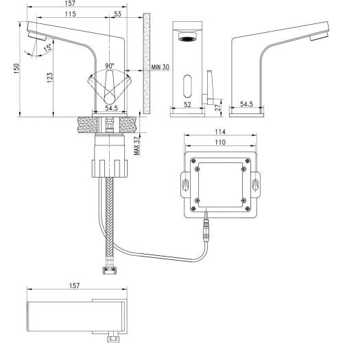 Смеситель LeMark Project LM4655CE на раковину хром - фото 2