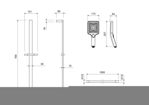 Душевой гарнитур Aquatek ЛИБРА AQ2019MB настенный черный - фото 4