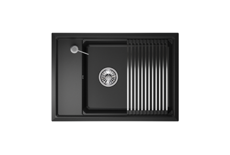 Кухонная мойка Granula Kitchen Space 7305, ЧЁРНЫЙ 75х50 цвет черный поверхность матовая