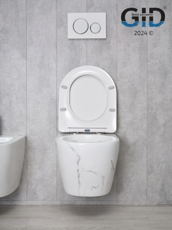 Унитаз подвесной Gid Convexo 62228Y черный с сиденьем микролифт безободковый смыв торнадо