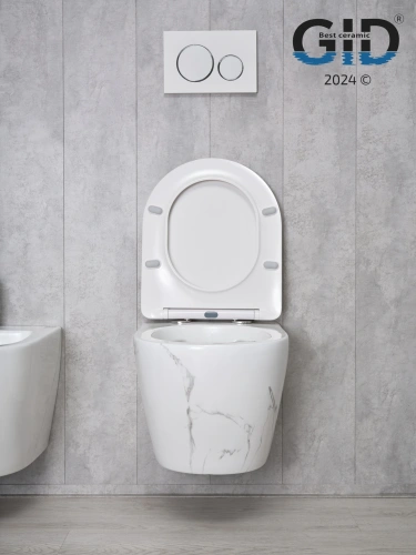 Унитаз подвесной Gid Convexo 62228Y черный с сиденьем микролифт безободковый смыв торнадо - фото 4