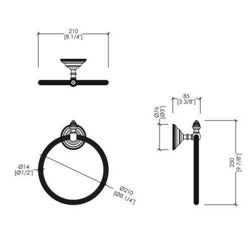 Полотенцедержатель Devon Devon Black Diamond BLKD507CR - фото 2