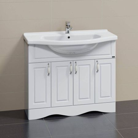 Тумба под раковину СанТа Верона 700114 100х30 напольная цвет белый