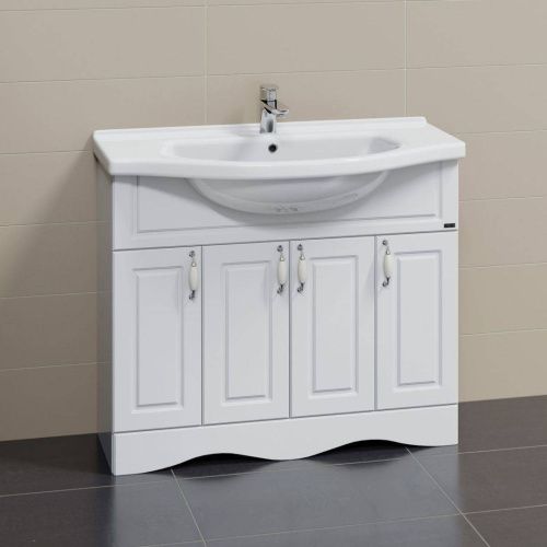 Тумба под раковину СанТа Верона 700114 100х30 напольная цвет белый - фото 2