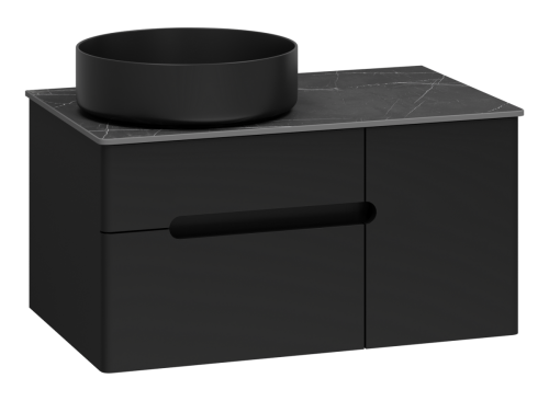 Тумба под раковину Misty Роял П-Роя-01080-021П2Я 80х50 подвесная цвет черный - фото 5