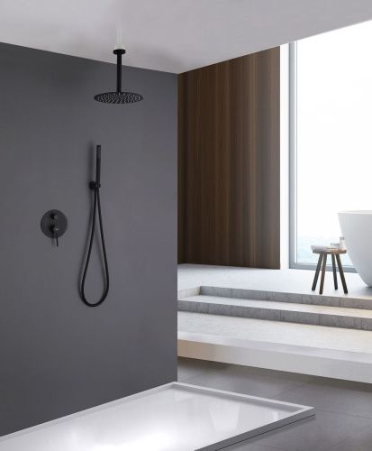 Душевая система Abber AF8821B встраиваемая в стену цвет черный - фото 2