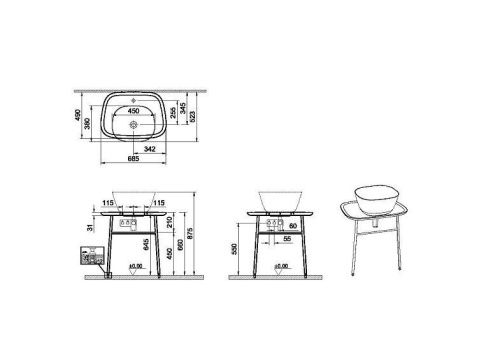 Консоль под раковину Vitra Plural 62561 70х50 напольная цвет белый - фото 3