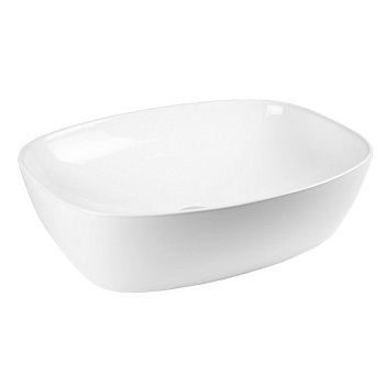 Раковина из сантехнического фарфора Bond Cube S56-500 50х40 накладная цвет белый без отверстий под смеситель