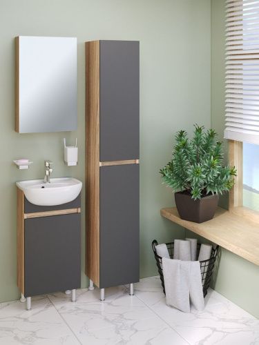 Зеркало-шкаф Runo ЛАДА 00-00001193 40х70 подвесной цвет белый/серый - фото 3